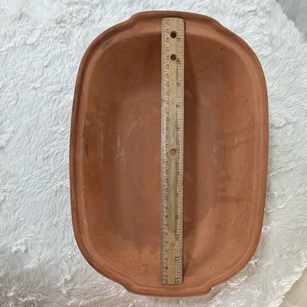 W-Germany 847 Ceramic Baking Dish w/ Lid 1.5 qt Rect Brown Unglazed